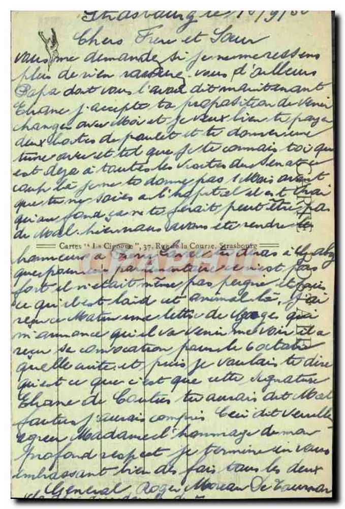 Straßburg — Ansicht vom Ponts Couverts — Karten 'La Cipoune', n°109 - Rückseite