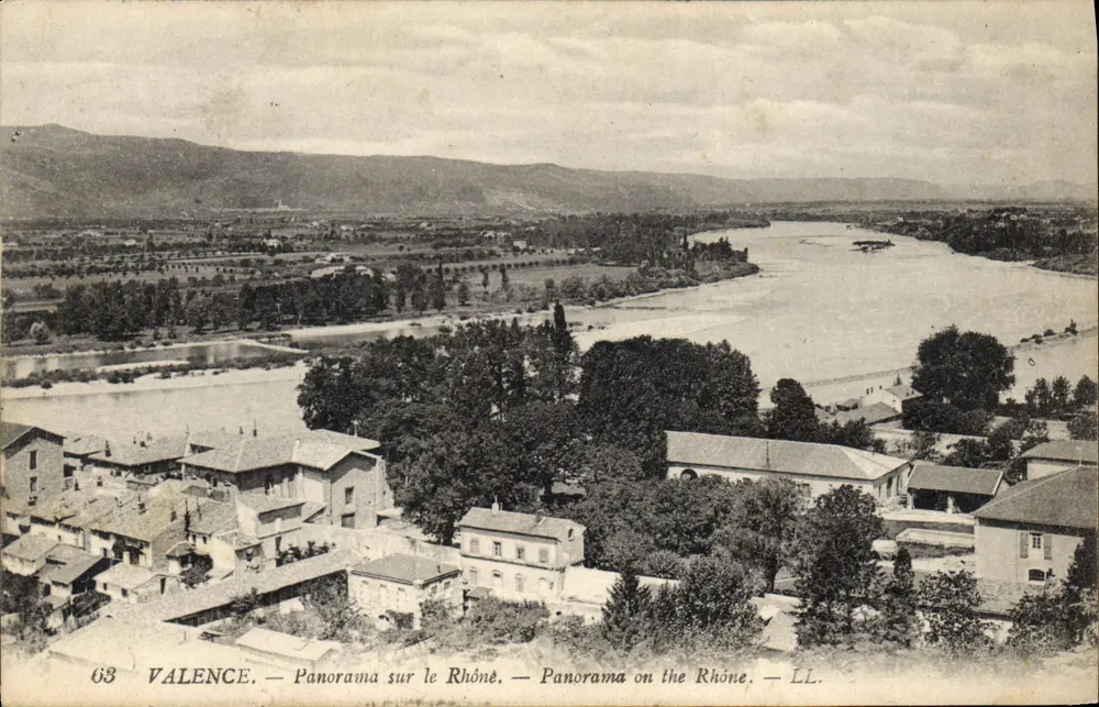 Valence — Panorama sobre o Rio Rhône — LL. n°68 - Frente