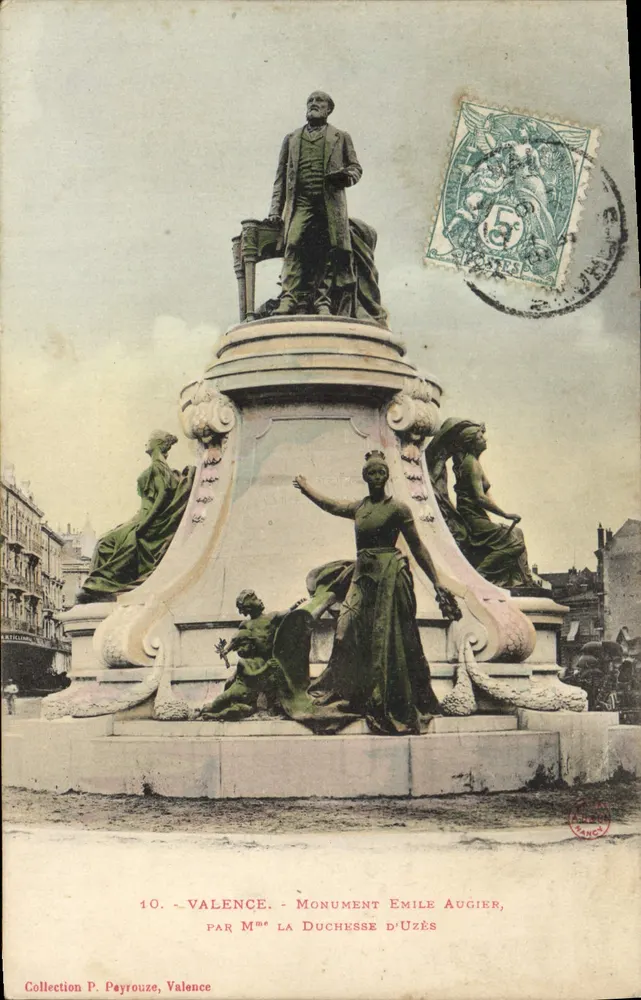 Valence - Monumento Émile Augier por Madame a Duquesa de Uzès - Frente
