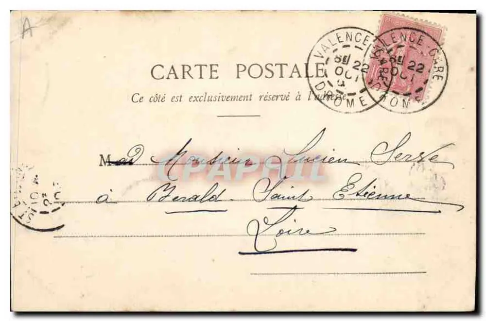 Valencia - Estatua de Champollion y el Hotel de Correos — Colección Nouvelles Galeries - Reverso