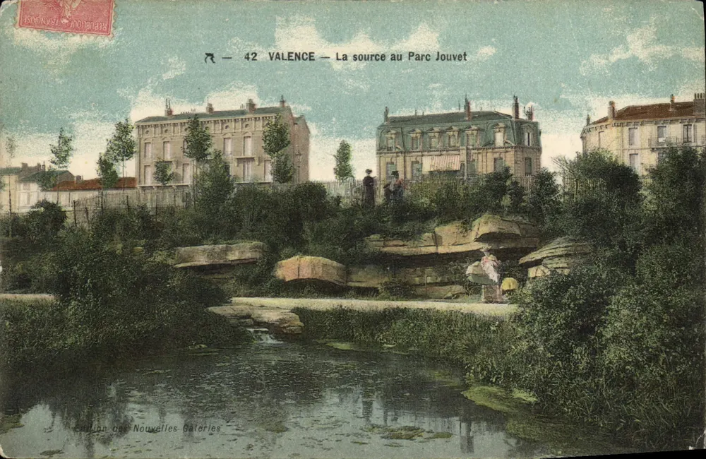 Valence — A fonte no Parc Jouvet — Edição das Nouvelles Galeries - Frente