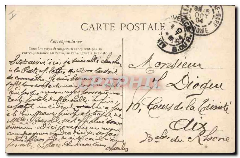 Valência — Estátua de Émile Augier — Papelaria G. Prinaud, Châtel A. L. - Verso