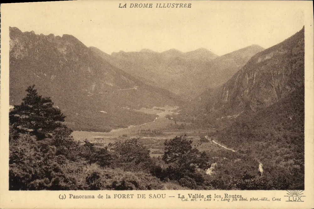 Forêt de Saou — Die Schlucht und die Straßen — La Drome Illustrée, Verlag Lux, Crest - Vorderseite