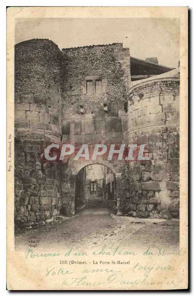 DIE (Drôme) - A Porta St-Marcel — Editor L. Jambou, Die - Frente