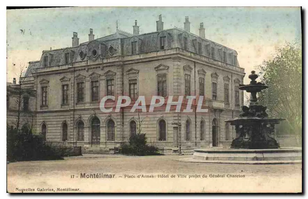 Montélimar — Place d'Armes : Rathausprojekt des Generals Chaseton — Neue Galerien - Vorderseite