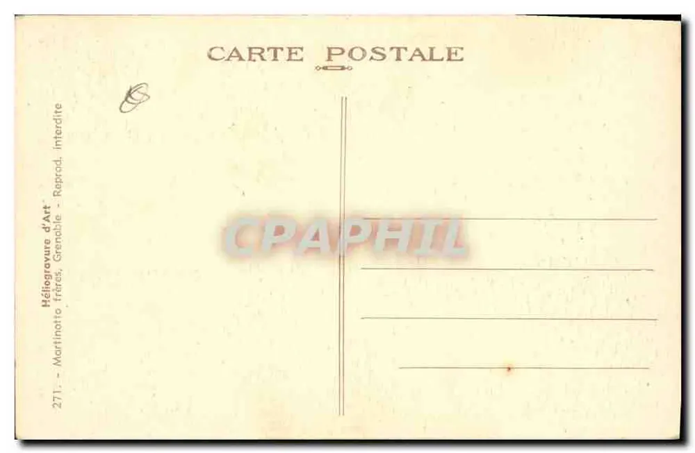 Les Grands Goulets — As BARAQUES — Saída dos Túneis — Héliogravure frères, Grenoble - Verso