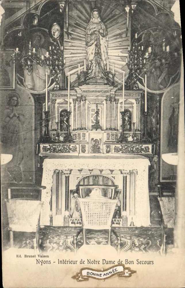 Nyons - Interior de Nossa Senhora do Bom Conselho — Ed. Brunel Vaison, número de série não visível - Frente