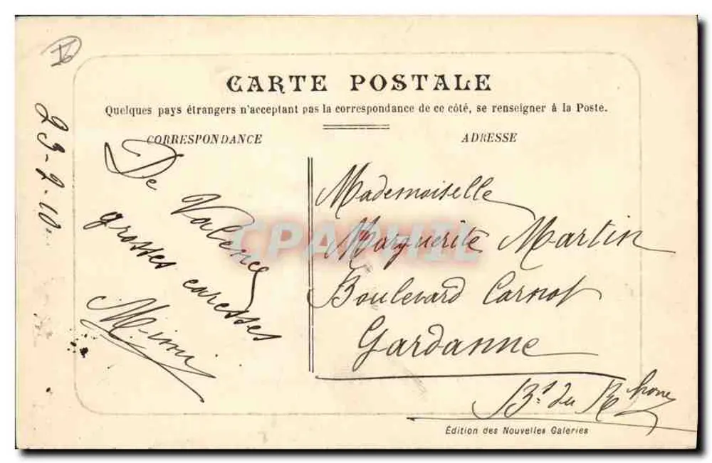 Valence — Ein Eckbereich des Parks Jouvet — J.C. - Rückseite
