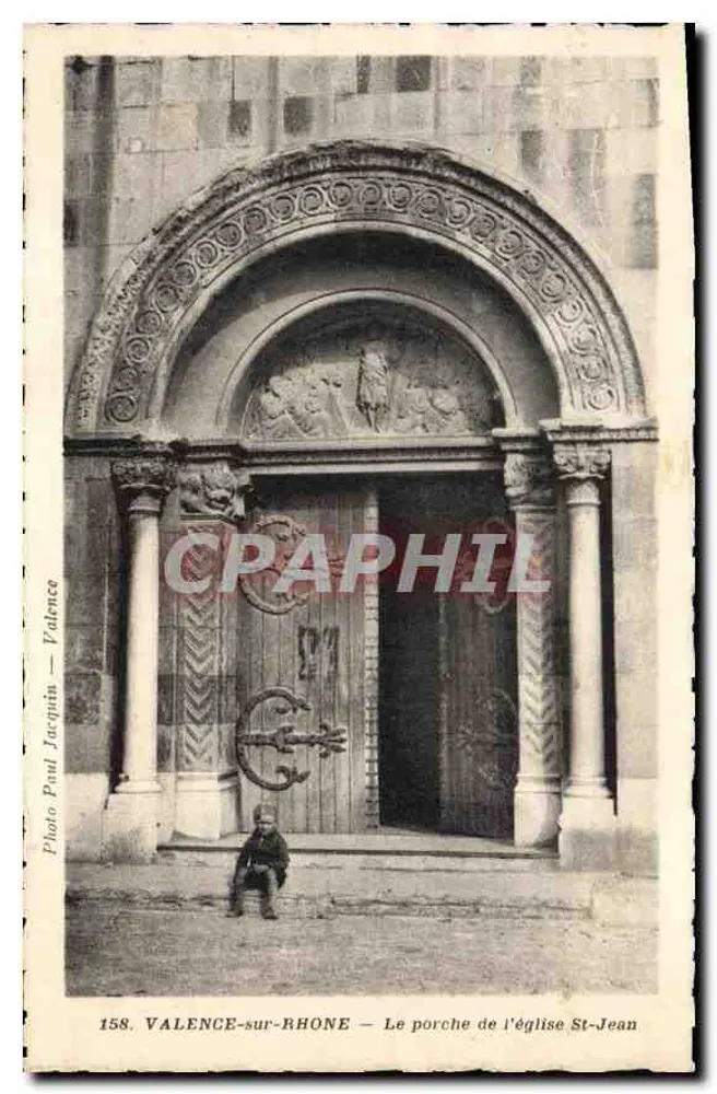 Valence-sur-Rhône — Der Portal der Kirche St-Jean — Foto Paul Jacquin — Nr. 158 - Vorderseite