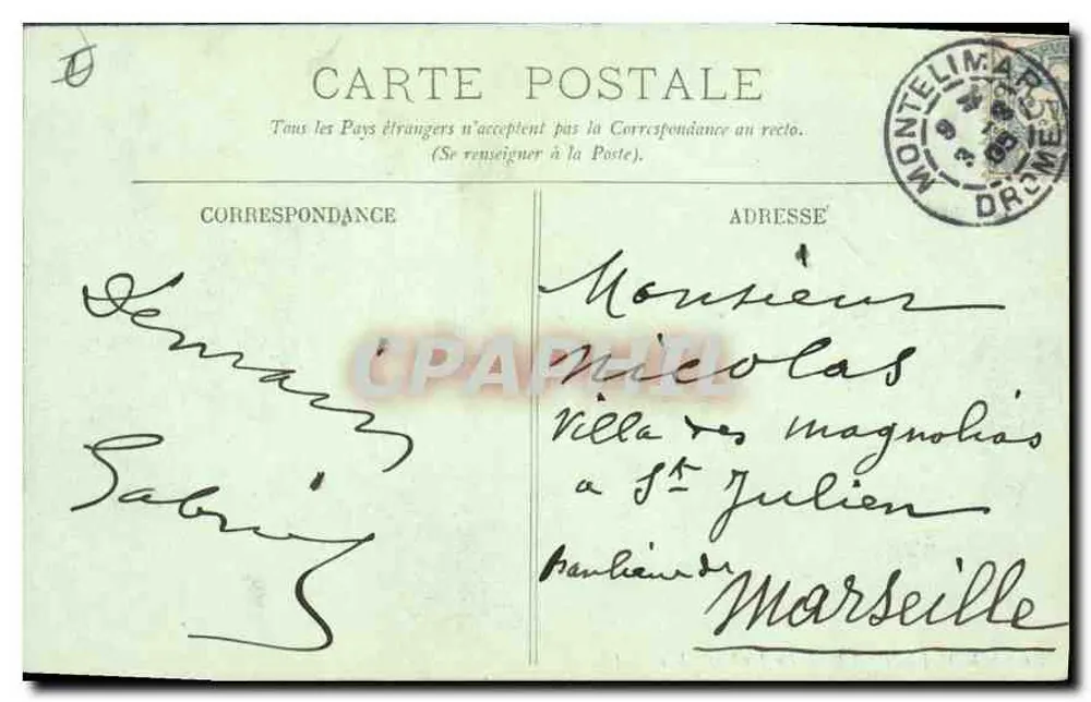 Montélimar — O Jardim Público — LL. — N°6 - Verso