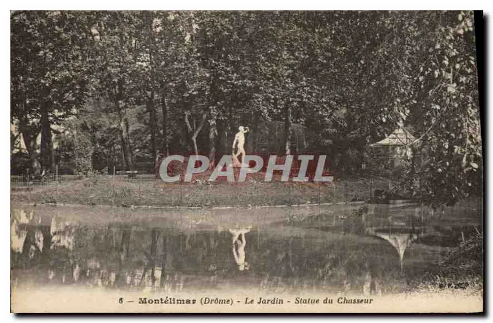 Montélimar (Drôme) - Der Garten - Statue des Jägers - Vorderseite