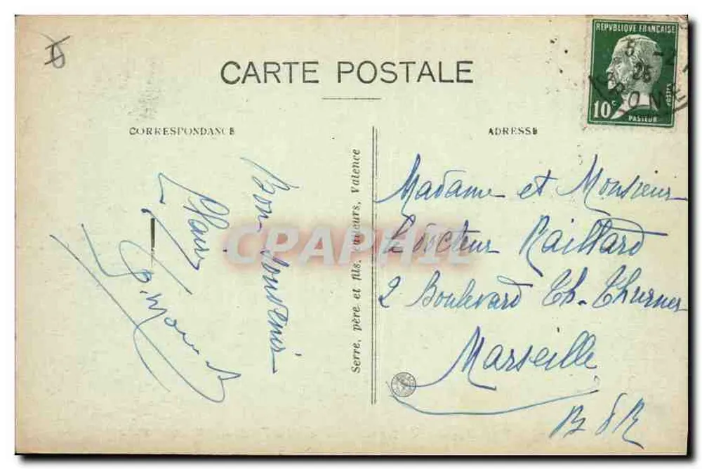 Valence - Boulevard Maurice Clerc - Die monumentale Fontäne — unbekannter Verlag, n° 14 - Rückseite
