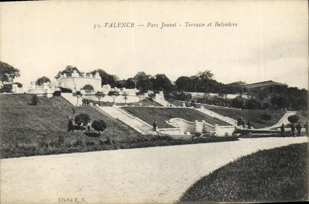 Valence — Park Jouvet — Terrasse und Belvédère — Foto E. S. - Vorderseite