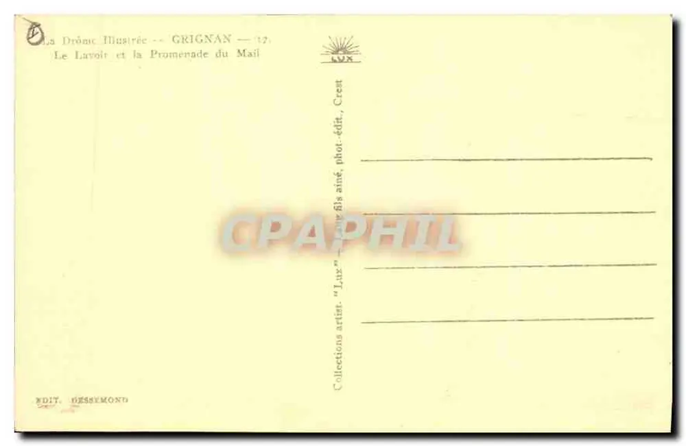 Das Waschhaus und die Promenade du Mail — Grignan — Veröffentlicht von Dessemond - Rückseite