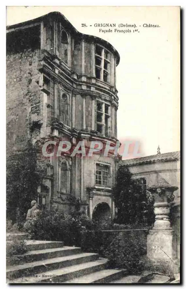 Grignan (Drôme) - Castelo. Fachada de Francisco I. - Frente