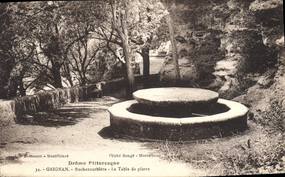 Rochecourbière - La Table de pierre — Drôme Pittoresque, n°34, edita da Cliché Rougé - Montélimar - Recto