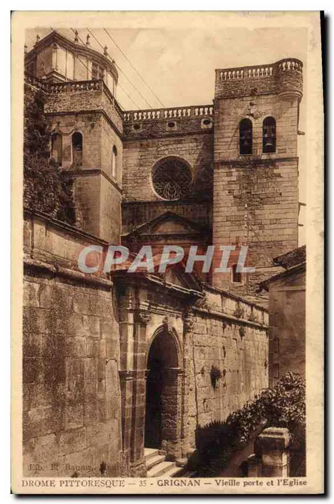 Grignan — Alte Tür und die Kirche — Verlag P. Bonnay, Nr. 35 - Vorderseite