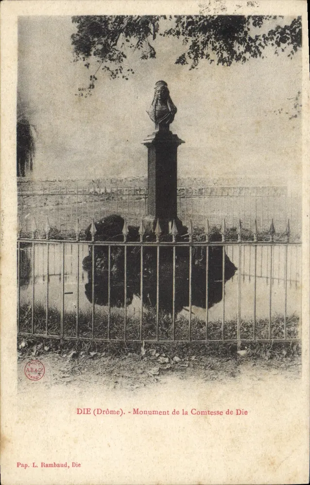Die (Drôme) — Monumento da Condessa de Die — Pap. L. Rambaud, Die - Frente