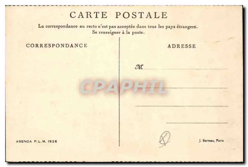 Valence — Porte d'escalier Renaissance — Cl. Peyrouze, Agenda P.L.M. 1928 - Verso
