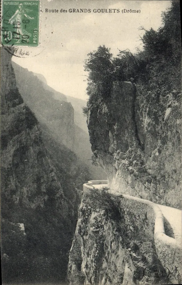Rota dos Grandes Goulets (Drôme) — vista do cânion — editor não identificado, número de série não visível - Frente