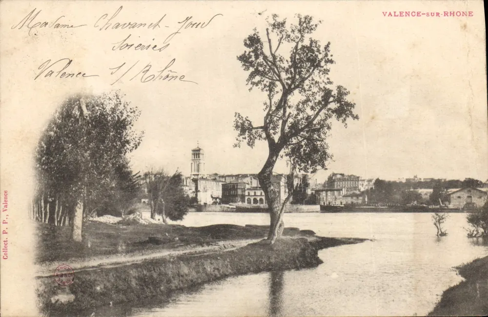 Vue de Valence-sur-Rhône — éditeur Collect. P. P., Valence - Frente