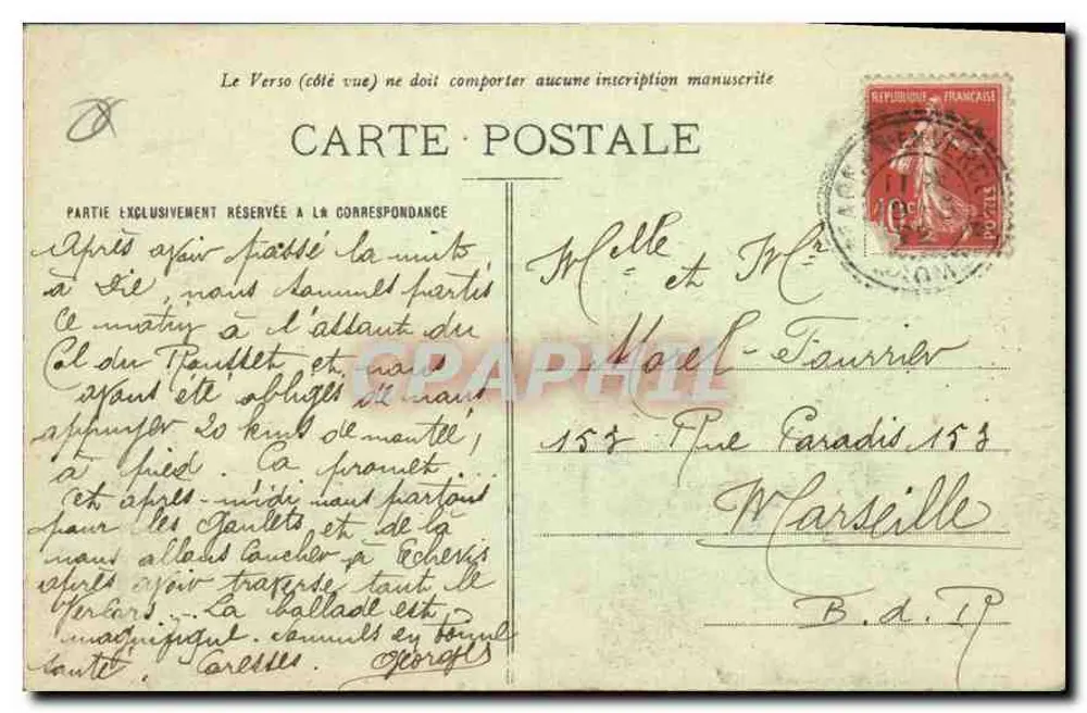 O Diois pitoresco — Rota do Col Roussset (alt. 1330m) — Editor L. Ramhand, Die - Verso