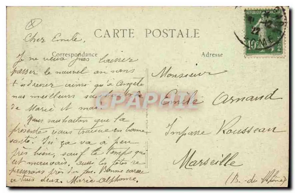 Valence (Drôme) - Avenida Gambetta — B.F., Paris - Verso