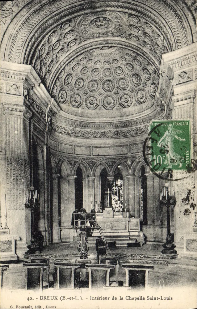 Innenansicht der Kapelle Saint-Louis — Dreux (Eure-et-Loir) — G. Foucault, Verlag Dreux, Nummer 40 - Vorderseite