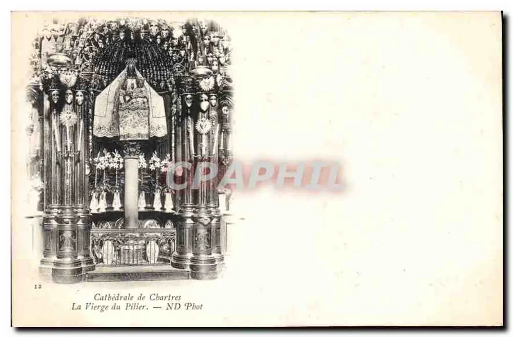 Catedral de Chartres — A Virgem do Pilar — ND Phot - Frente