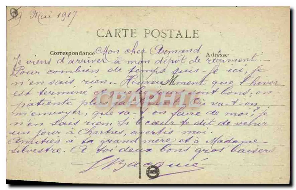 Chartres - Das Tor des Bischofssitzes und der Nordportal — n°20 - Rückseite