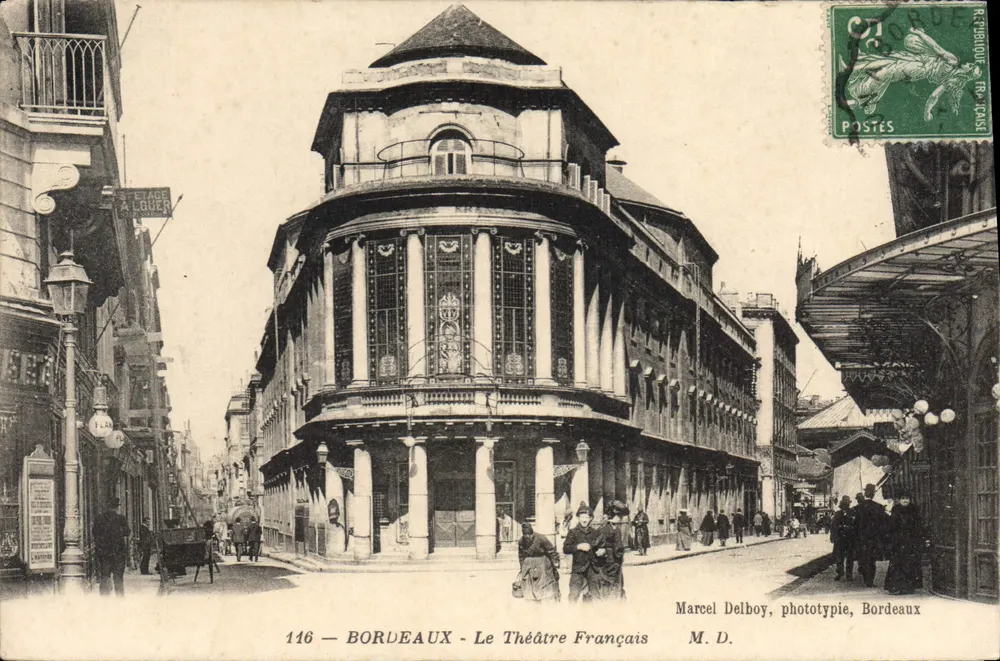 Bordeaux — O Teatro Francês — Marcel Delboy, fototipia, Bordeaux - Frente