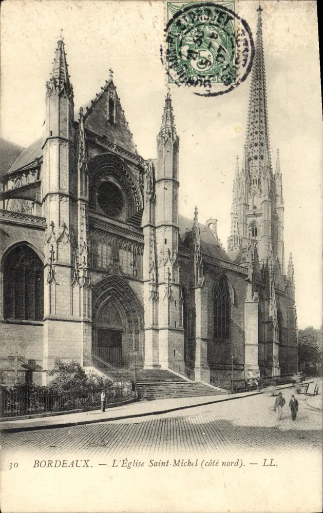 Bordeaux — Die Kirche Saint-Michel (Nordseite) — LL. - Vorderseite