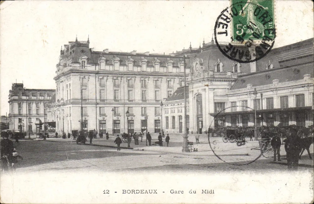 Bordeaux — Gare du Midi — éditeur imprimeur non visible, n° de série 12 - Frente