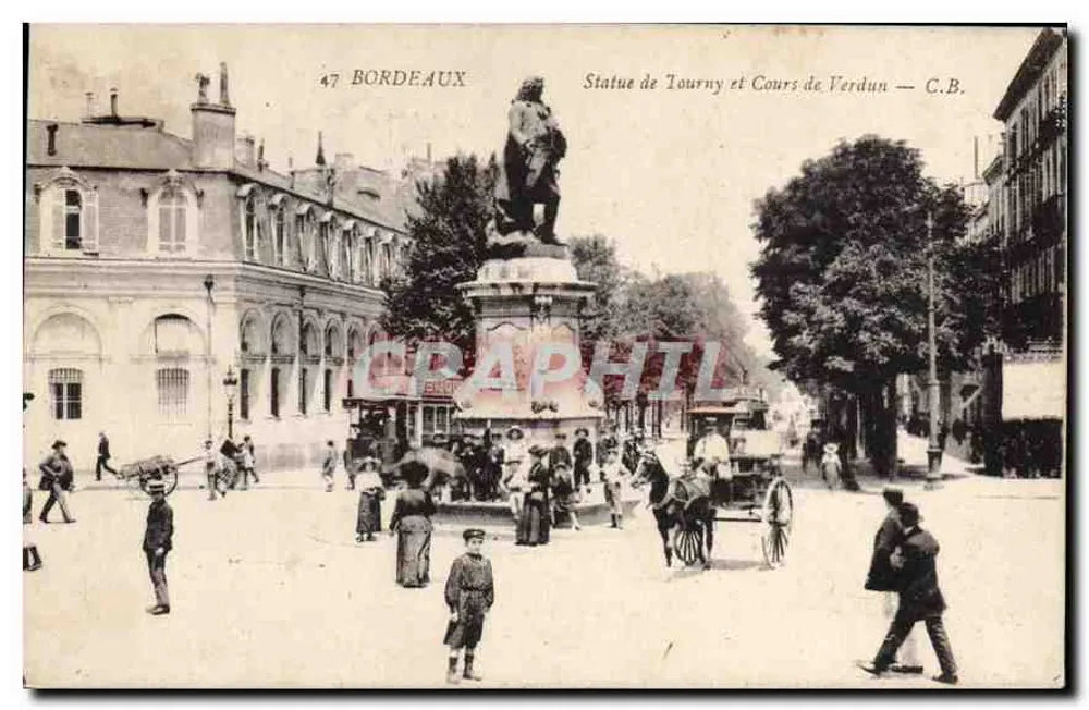 Statue von Tourny und Cours de Verdun — C.B. — Bordeaux - Vorderseite