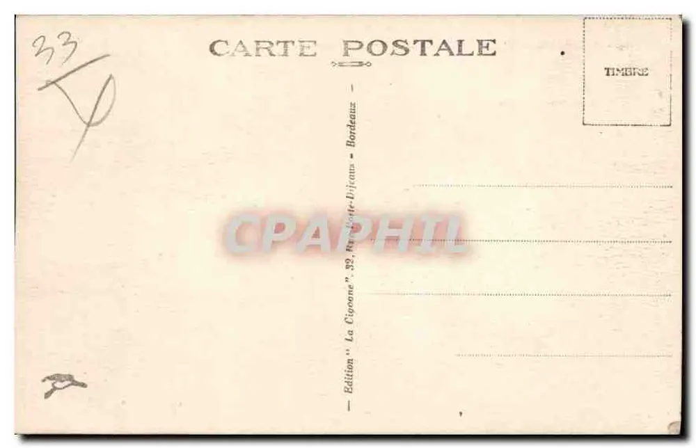 Bordeaux — Bahnhof Saint-Jean (Abfahrt) — Ausgabe 'La Cigogne' - Rückseite