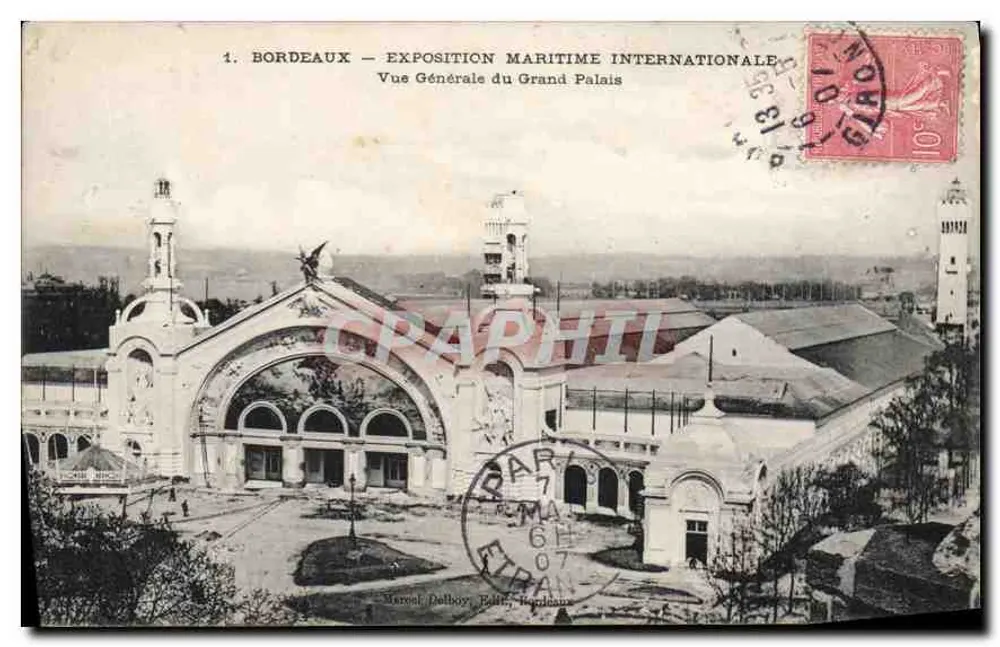 Bordeaux — Internationale Seeschau — Allgemeiner Blick auf den Grand Palais — Marcel Delboy, Verleger, Bordeaux - Vorderseite