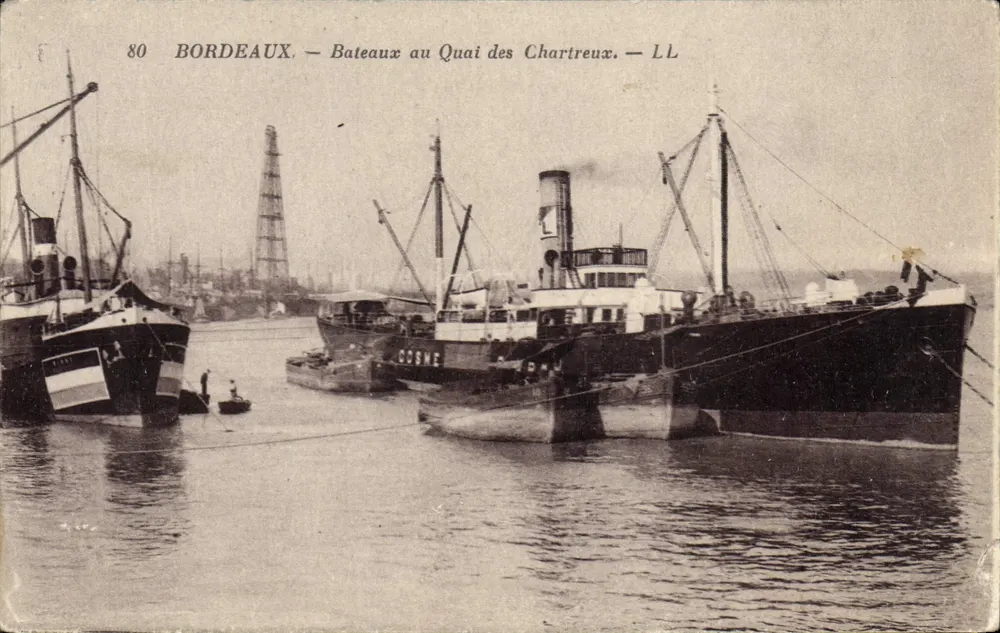Bordeaux — Boote am Quai des Chartreux — LL - Vorderseite
