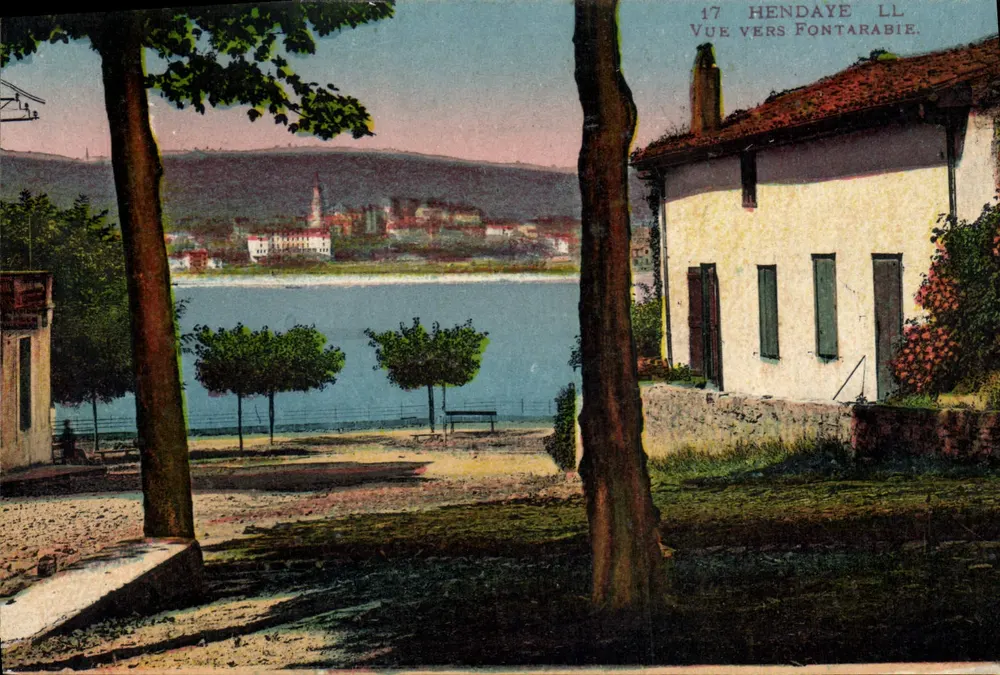 Hendaye LL — Vista para Fontarabie — Impressora Lévy et Seubrois, Paris - Frente