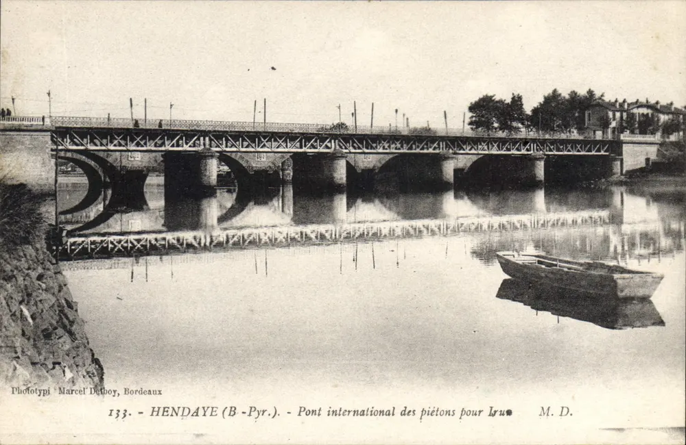 Hendaye (B-Pyr.) — Fußgängerbrücke international nach Irun — Phototypie Marcel Delboy, Bordeaux, n°133 - Vorderseite