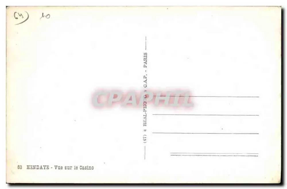 Hendaye — Vista sul Casinò — C.A.P. Parigi - Verso