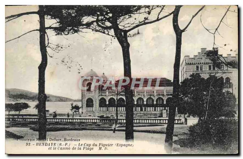 Der Cap du Figuier (Spanien) — Das Strandkasino — Phototypie Marcel Delboy, Bordeaux, Nr. 92 - Vorderseite