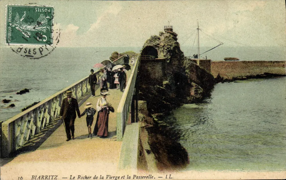 Biarritz — Der Felsen der Jungfrau und die Brücke — L.L. - Vorderseite