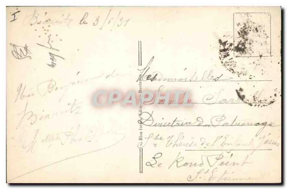 Biarritz (Costa Basca) — O Castelo Basco — BR. - Verso