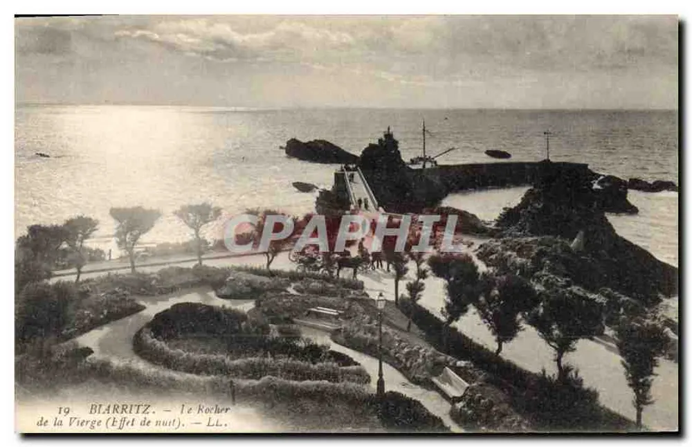 Blarritz — Le Rocher de la Vierge (Nacht Effekt) — LL. - Vorderseite