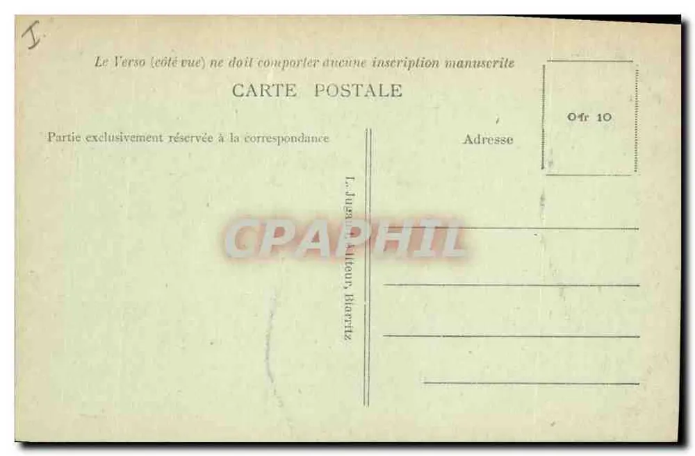 Les Bains du Port-Vieux — Blarritz — éditeur L. Jugan, Blarritz, n° 124 - Verso
