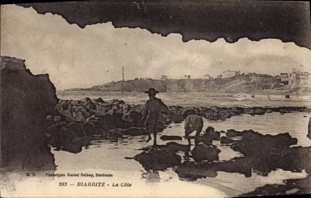 Biarritz - A Costa — Fototipia Marcel Delbey, Bordeaux, n°283 - Frente