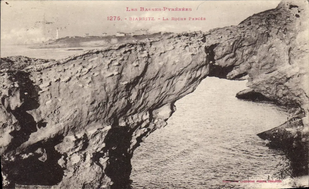 Biarritz - La Roche Percée — Les Basses-Pyrénées, n°1275, editore Labonne, Toulouse - Recto