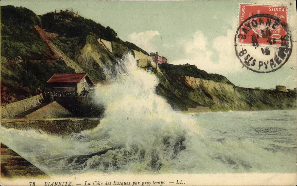 Biarritz — A Costa dos Bascos sob tempo forte — LL. - Frente