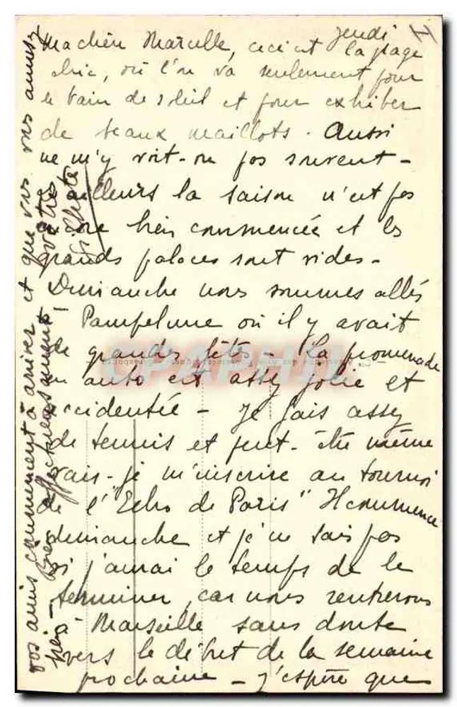 BIARRITZ - Banho de sol na Praia dos Bascos — editor não identificado, n° 258 - Verso