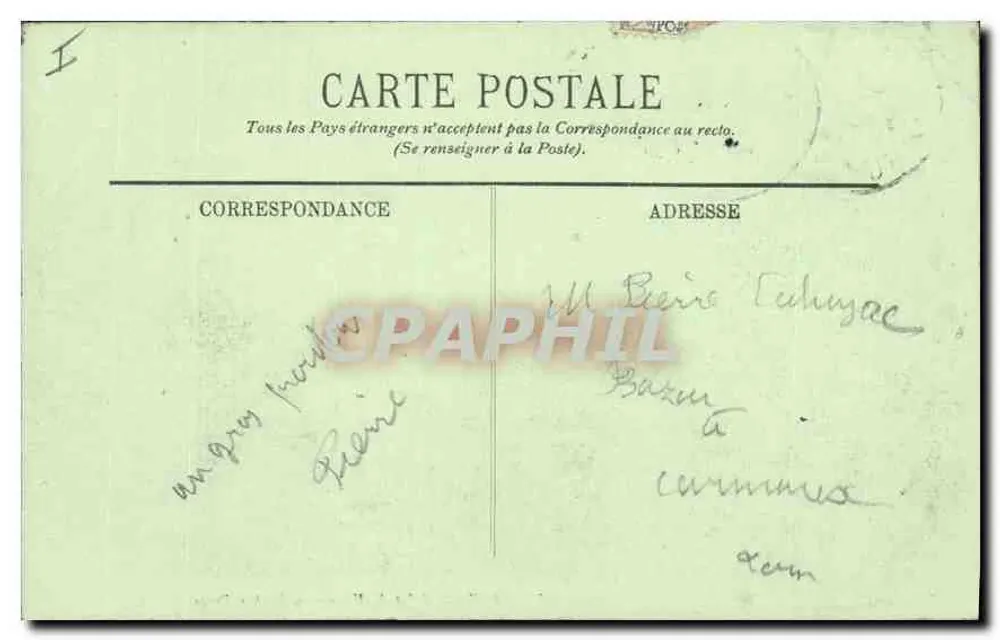 Biarritz — Efeito de Ondas no Rochedo Perforado — LL. - Verso
